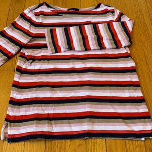 J.Crew colorful striped boatneck tee